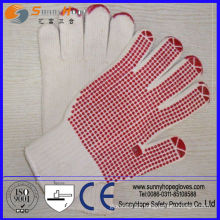 pvc dotted cotton knitted seamless gloves